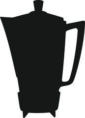 Modern electric kettle silhouette for kitchen and home appliances