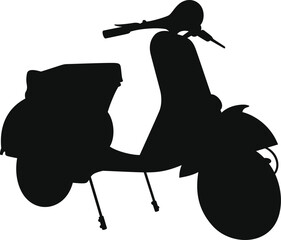 Modern scooter silhouette for urban transportation and travel