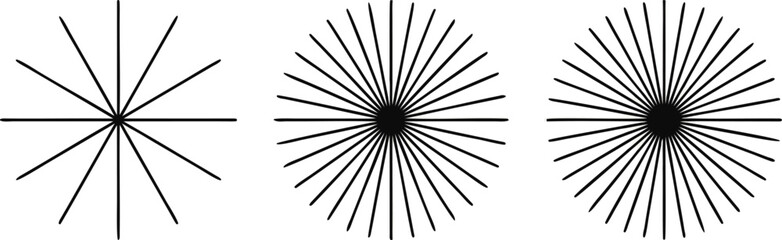 Obraz premium abstract starburst ray icons bundle for retro backgrounds and graphic accents