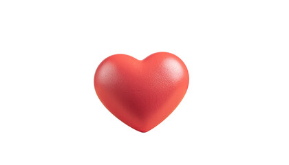 Fototapeta premium A single red heart shape is depicted in the center of the image, slightly out of focus and soft looking plain white background and png