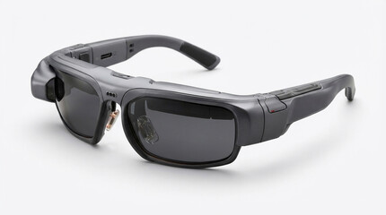 Futuristic Smart Glasses with Dark Lenses and Integrated Technology Components wearable technology