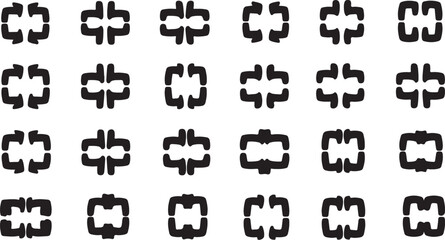 Obraz premium Seamless Pattern of Black Recycling Symbols on White Background