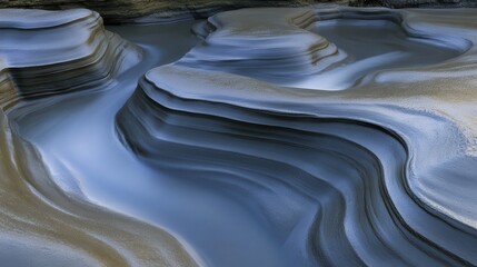Intricate geological formations sculpted by water and sediment creating layered undulating mounds and patterns in nature