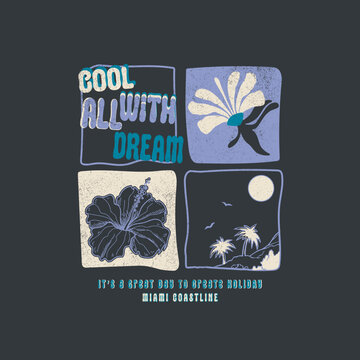 miami, beach costel, beach print, t-shirt graphics,