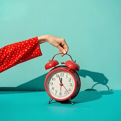 Setting Alarm Clock Time Management Productivity Concept