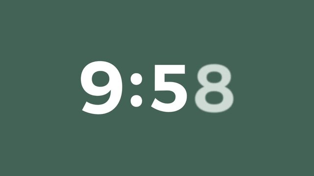 Countdown timer from 10 minute to 9 minute 4k