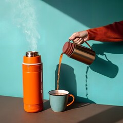 Warm Drink Pouring Into Cup