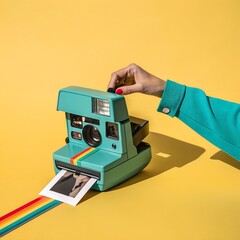 Polaroid Camera Developing Instant Photograph Retro Aesthetic