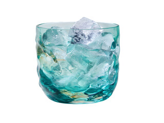 Fototapeta premium Refreshing glass of iced water isolated on white background