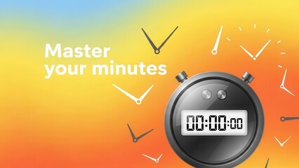 Stopwatch Countdown Timer with Abstract Time Background