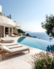 Fototapeta premium Exklusiver Poolbereich am Mittelmeer