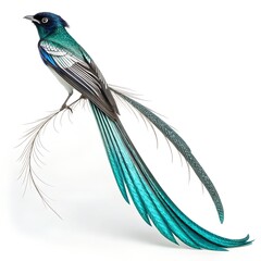 Elegant Bird Of Paradise Feather Display Vivid Turquoise Plumage