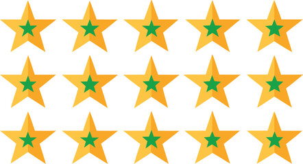 Fototapeta premium Fifteen Stars in A Grid For Awards and Praise on white.