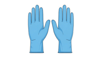 Fototapeta premium A pair of blue rubber gloves on a white background