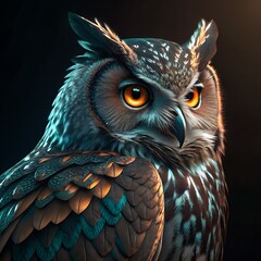 Majestic Owl Portrait Wildlife Nature Feathered Creature