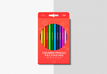 Colored Pencils Packaging Mockup