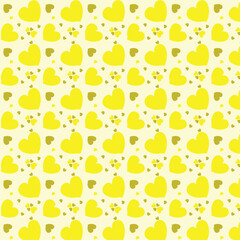 Valentine's Day seamless pattern. Love hearts icons background. Abstract repeated texture.Yellow hearts symbols on a pink background. Suitable for clothes prints, greeting cards, holidays design