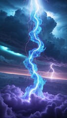 A vibrant electric blue inferno