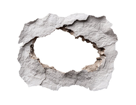 Circular hole punched through textured paper