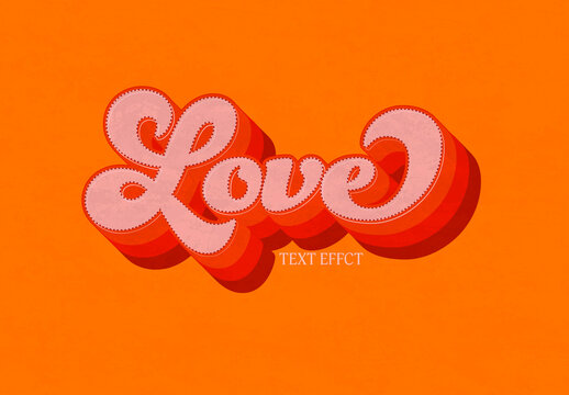 Retro Layered Script Text Effect with Bold Shadows