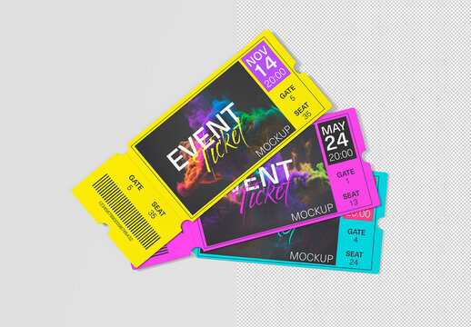 Angled Event Ticket Mockup