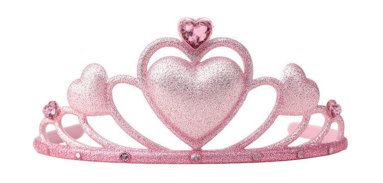 Pink heart-shaped tiara with sparkling gems