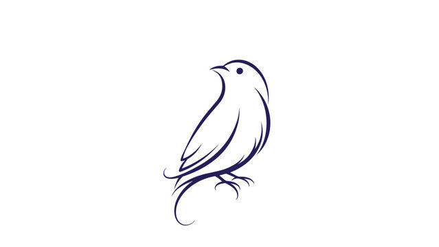Elegant bird silhouette with flowing lines depicts grace and freedom, suitable for nature-inspired logos and minimalist art.
