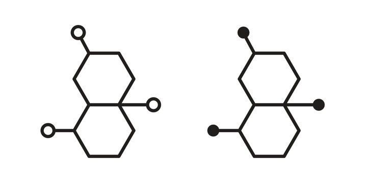Hormones icons for web design set in black stroke and solid style. EPS10