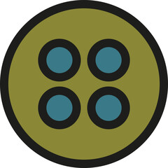 Fototapeta premium Simple Circular Button Icon with Four Holes