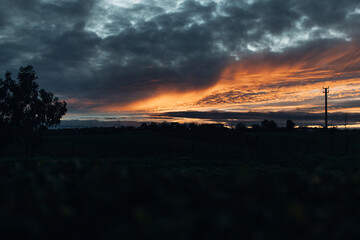 Countryside Farm at Golden Hour