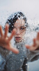 woman about to lose control, frozen