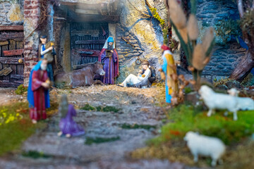 Christmas Nativity Scene. Details. Christmas season. Baby Jesus.