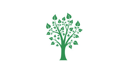 Obraz premium Minimal Green Tree Vector Icon for Eco Friendly and Natural Branding 