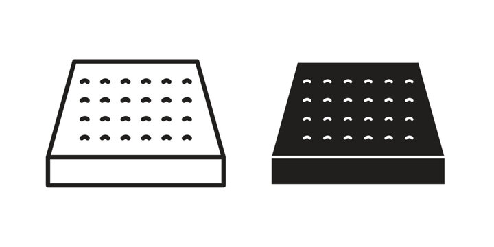 Mattress icons for web design set in black stroke and solid style. EPS10
