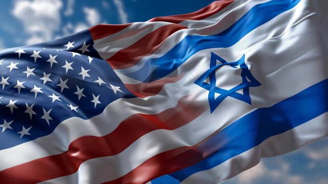Celebrating unity israel and usa flags flying together outdoor event vibrant atmosphere global friendship concept