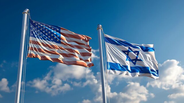 Flag raising ceremony celebrating israel and usa relations outdoors daytime united states unity in diversity