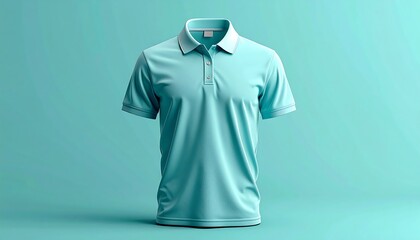 Mint Green Polo Shirt on Matching Background - Clean and Minimalist Design.