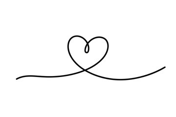 Minimalist Continuous Line Heart Drawing on White Background © Manir