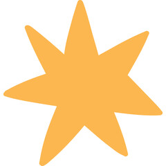 Obraz premium Simple Orange Star Burst Illustration