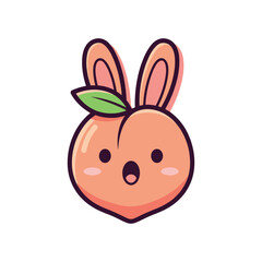 Obraz premium Adorable Peach Cartoon Character Illustration