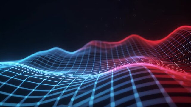 Digital Waveform Grid Animation with Color Transition.