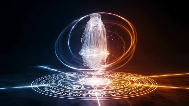 Energy Portal Activation: Mystical Light Form with Geometric Circle