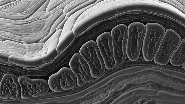 Microscopic Scanning Electron Microscopy View of Stratified Epithelial Cells