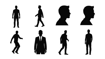 Collection of diverse human figures presented as a striking black silhouette © RABEYA