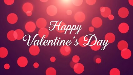 Elegant typography for Valentine's Day placed over a high-contrast purple and red background with sparkling light effects.