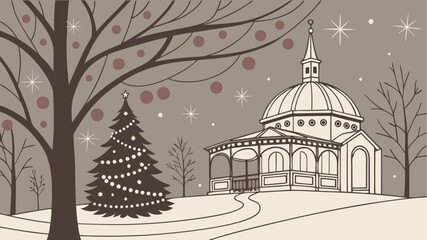 winter in the city park