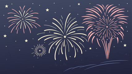 fireworks on the night sky