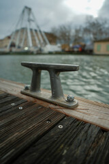 Obraz premium Harbor Cleat on Weathered Dock