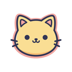 Obraz premium Adorable Yellow Cat Face Vector Illustration