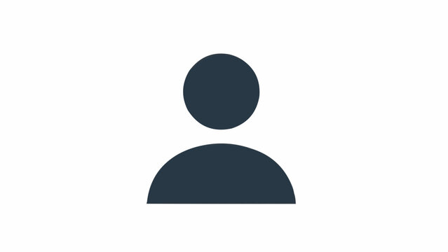 Simple Silhouette Icon of a Person Representing User or Profile.
